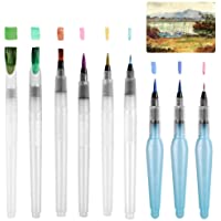FOCCTS Conjunto de pinceles de agua con 6 consejos de pincel con tanque de agua Plumas de acuarela para pintar lápices…